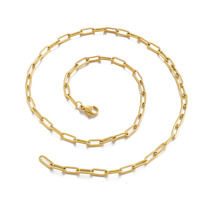 Nouvelle mode Simple chaîne épaisse trombone chaîne Bracelet ensemble bijoux en gros