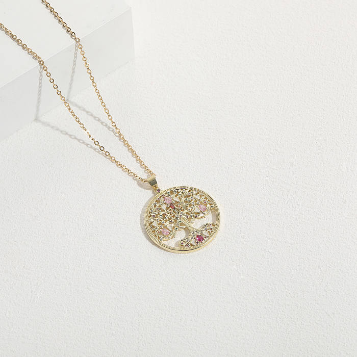 Lady Letter Copper 14K Gold Plated Zircon Pendant Necklace In Bulk