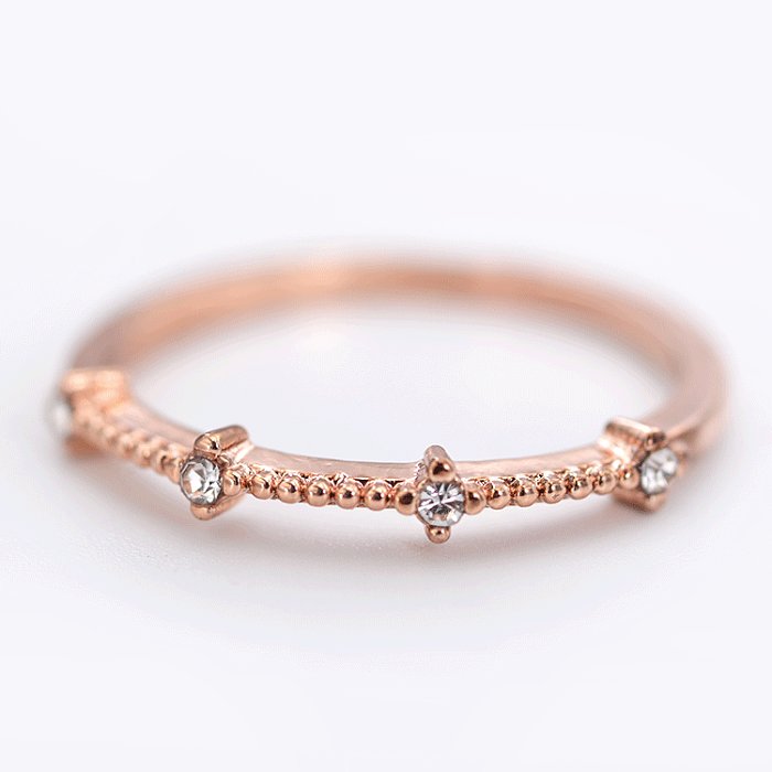 كوريا أسلوب بسيط 4 الماس المكسور الصغيرة خاتم رائع المجوهرات بالجملة والمجوهرات