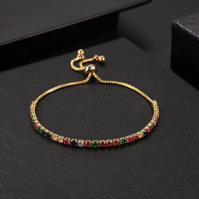 Bracelets en Zircon avec incrustation de cuivre géométrique de Style Simple Glam