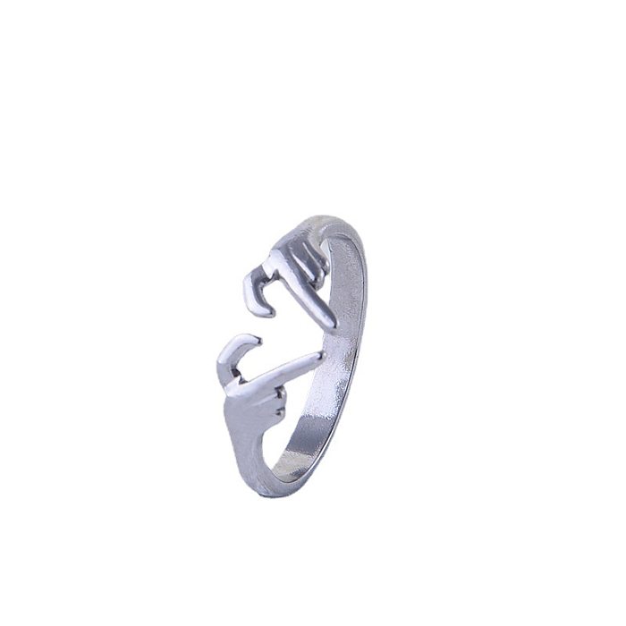 Fashion Heart Shape Titanium Steel Rings 1 Piece