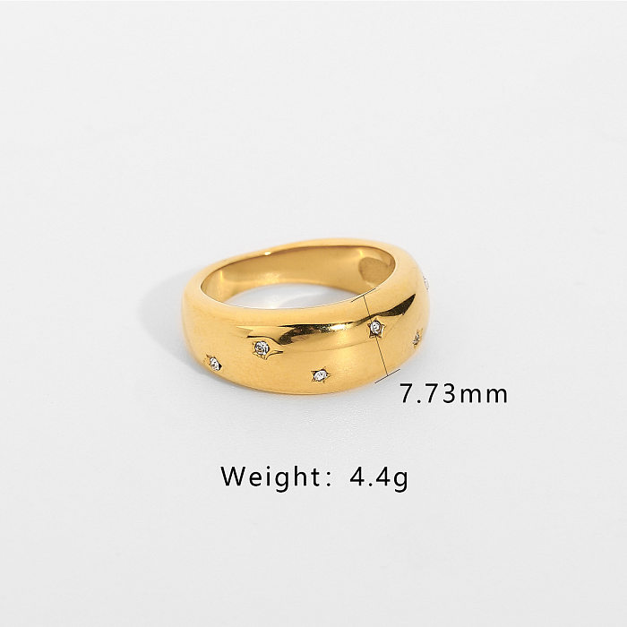 Fashion Stainless Steel XINGX Inlaid Zircon Ring