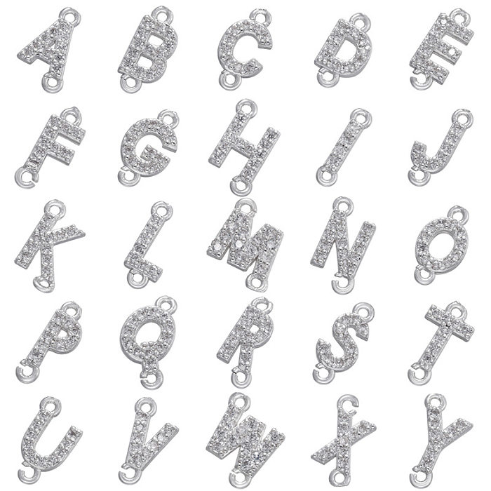 1 Stück modische Buchstaben-Kupfer-Inlay-Zirkon-Armbänder