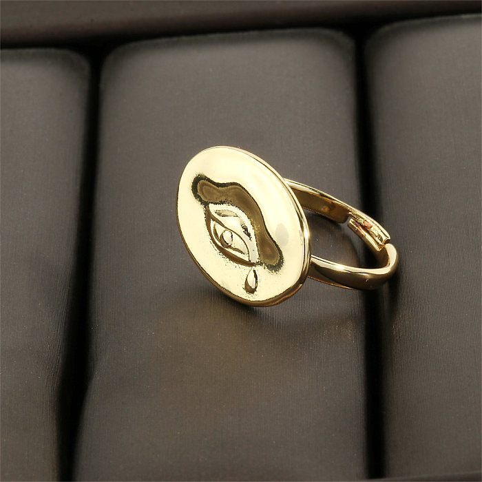 Simple Style Streetwear Eye Copper Plating 18K Gold Plated Rings Necklace