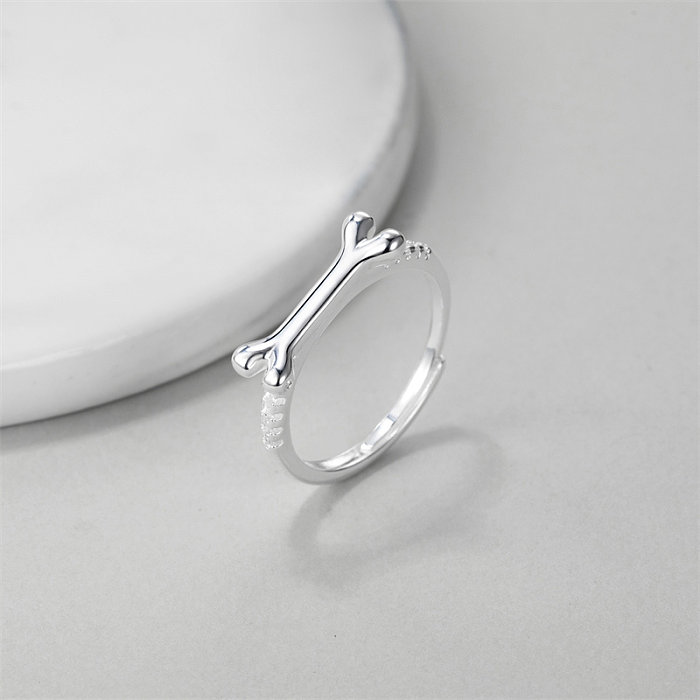 Elegant Simple Style Classic Style Unforgettable Copper Plating Inlay Zircon Silver Plated Open Rings