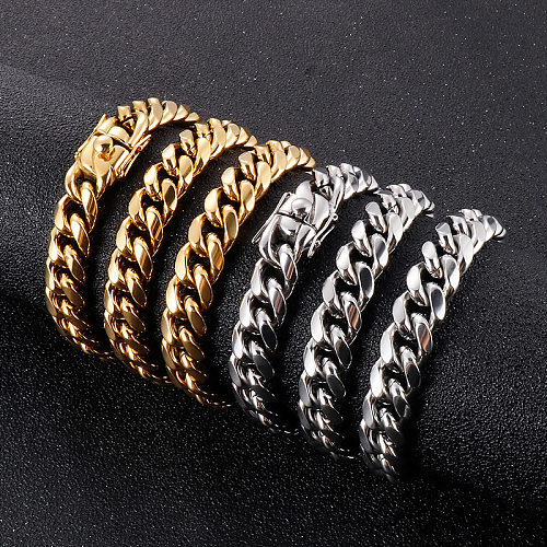 Collier de bracelets en acier titane géométrique Punk Streetwear