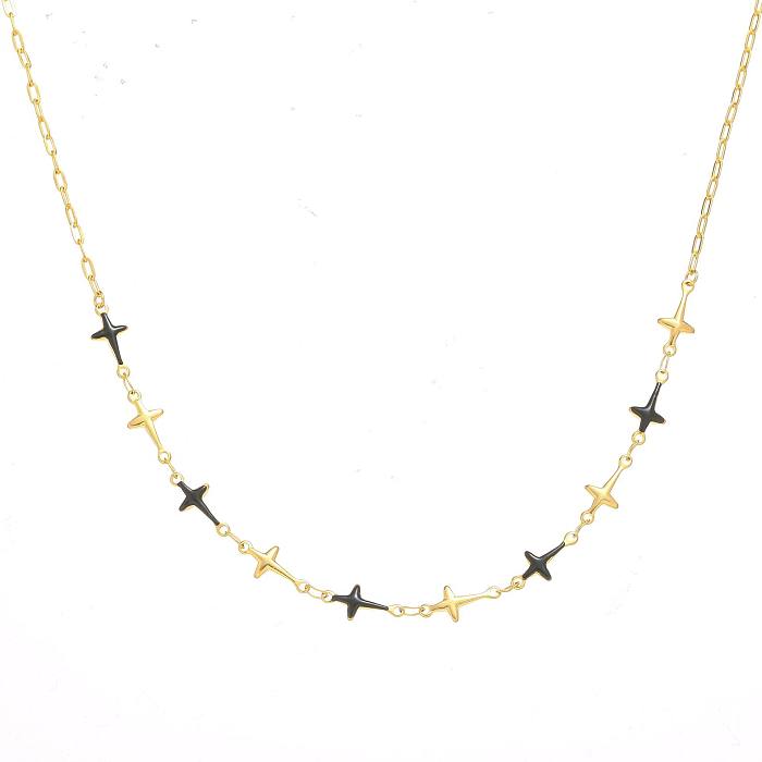 Simple Style Color Block Titanium Steel Plating Gold Plated Bracelets Necklace