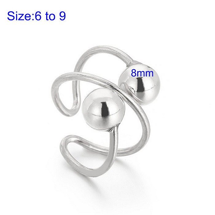 IG Style Simple Style Round Titanium Steel Pearl Plating 18K Gold Plated Rings Bracelets Earrings