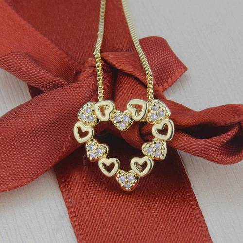 Herzgroße Diamant-Herz-Anhänger-Halskette