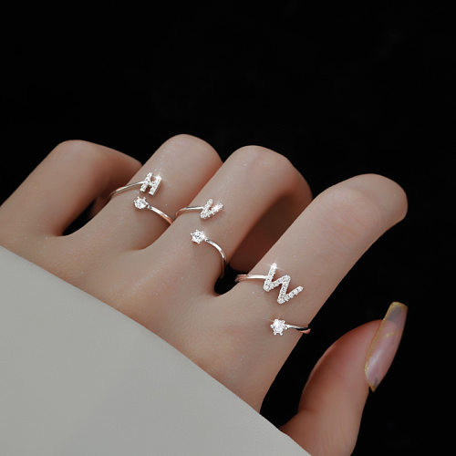 1 Piece Fashion Letter Copper Plating Open Ring