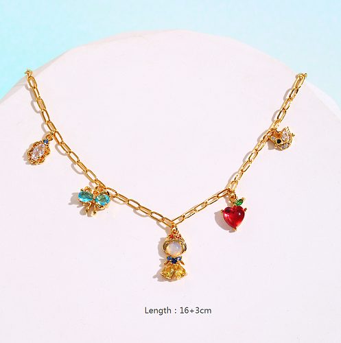 Sweet Heart Shape Mermaid Copper Asymmetrical Zircon Bracelets