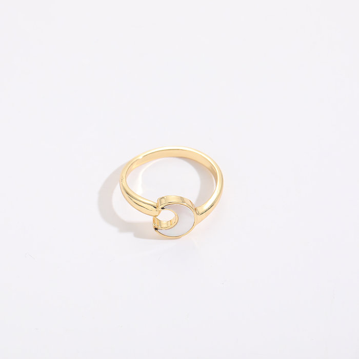 1 peça moda lua formato de coração incrustação de cobre anéis de pérolas artificiais