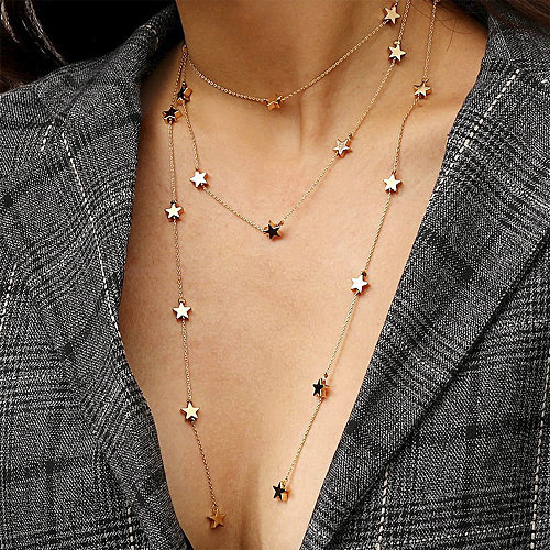 Fashion Pentagram Copper Plating Pendant Necklace 1 Piece