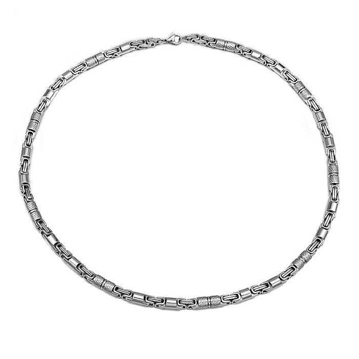 Lässige Streetwear-Armband-Halskette aus Edelstahl mit Farbblock-Design