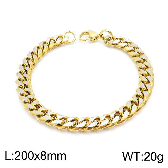 Fashion Solid Color Titanium Steel Plating Unisex Bracelets Necklace 1 Piece