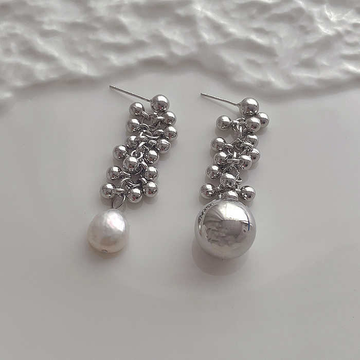1 Pair Simple Style Solid Color Plating Copper Drop Earrings