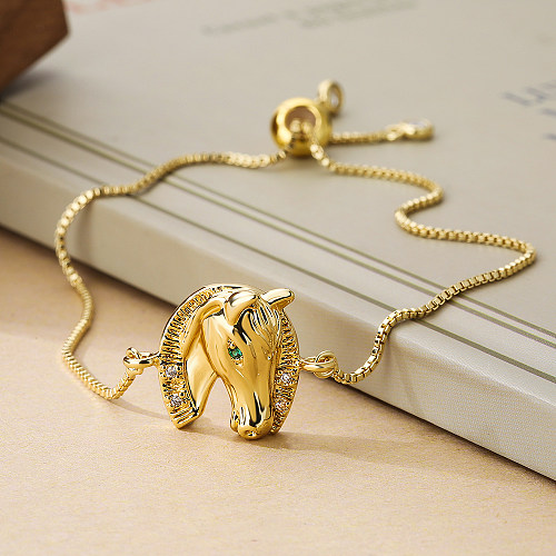 Basic Retro Devil'S Eye Infinity Dragonfly Copper 18K Gold Plated Zircon Bracelets In Bulk