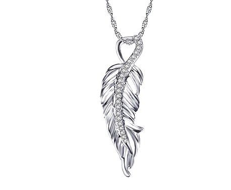 Novelty Artistic Angel Feather Boots Alloy Copper Rhinestones Pendant Necklace In Bulk