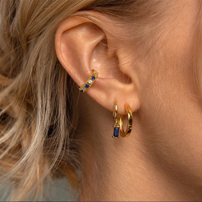 Fashion Geometric Copper Plating Zircon Dangling Earrings 1 Pair