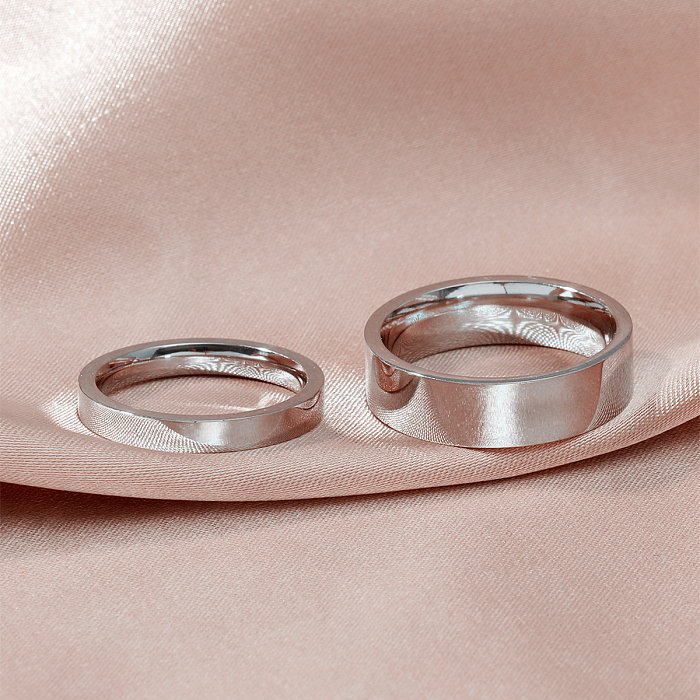 Koreanischer einfacher flacher Ring, zweiteiliger Edelstahlring