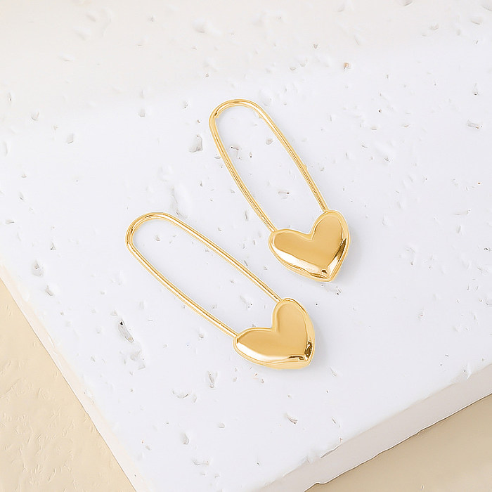 1 Pair Casual Simple Style Korean Style Solid Color Copper Earrings