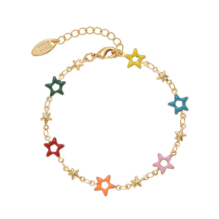 Colar de pulseiras de retalhos de cobre estrela estilo simples