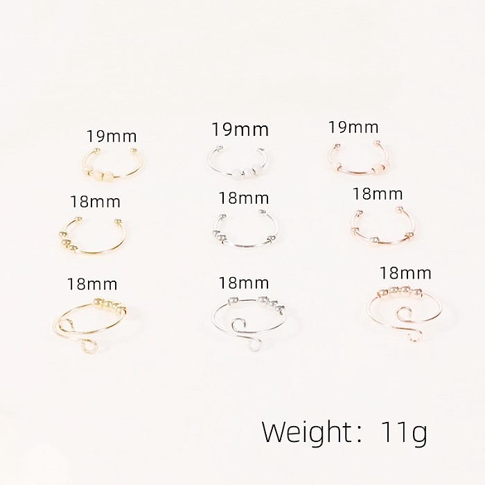 Simple Style Solid Color Steel Copper Plating Rose Gold Plated White Gold Plated Gold Plated Open Rings