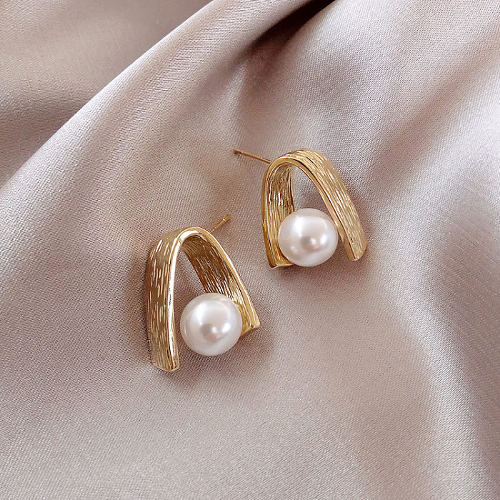 1 Pair Simple Style Artistic Geometric Plating Copper Earrings
