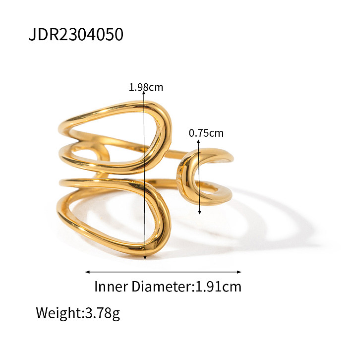 IG Style Solid Color Stainless Steel Plating 18K Gold Plated Rings