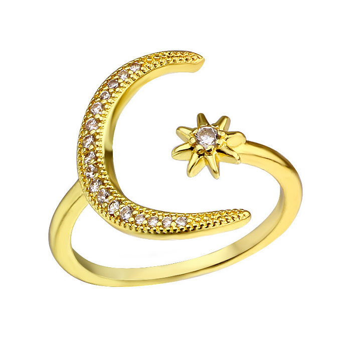 Anéis de strass de cobre estrela estilo simples casual a granel