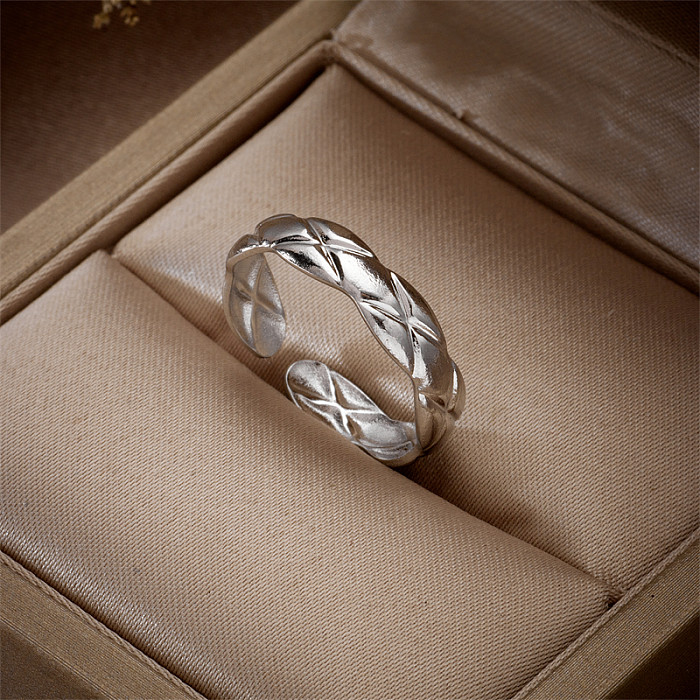 Einfacher Stil, einfarbig, offener Ring aus Titanstahl, Kupferringe