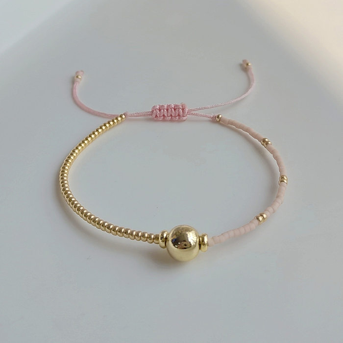 Fashion Geometric Glass Copper Knitting Bracelets