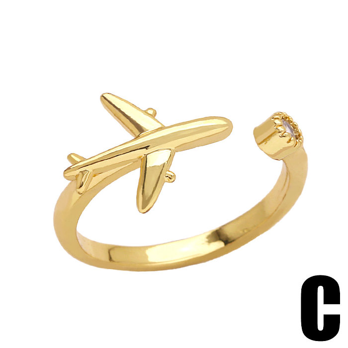 Anillo de dedo índice con diseño de anillo ajustable con apertura de circonita de Color con microincrustaciones