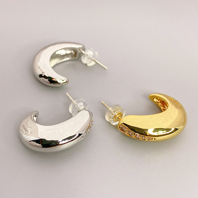 1 par de pendientes de cobre chapados geométricos para mujer