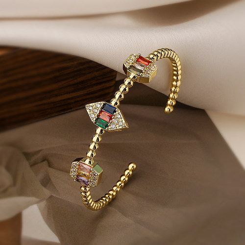 Bracelet plaqué or 18 carats avec incrustation de cuivre géométrique de style simple de style IG