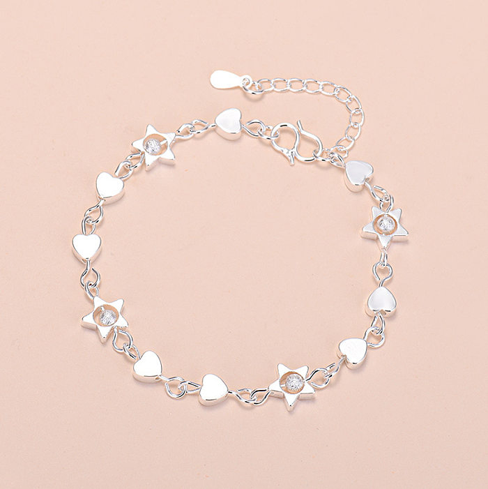 Simple Style Geometric Heart Shape Copper Plating Bracelets 1 Piece