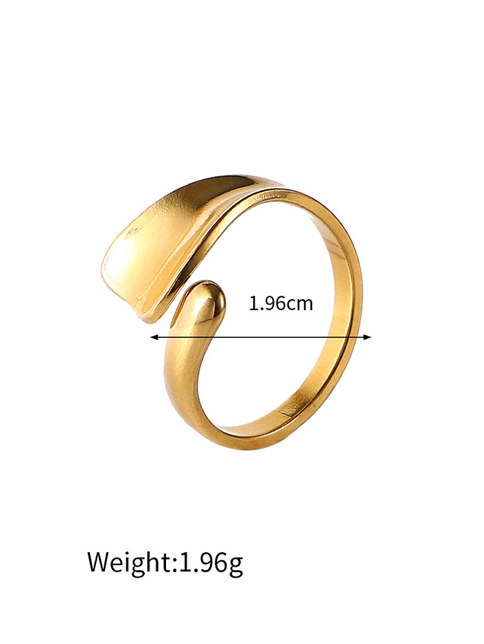 INS Style Streetwear Geometrischer asymmetrischer offener Ring aus Edelstahl