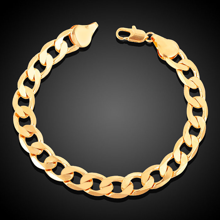 Bracelets plaqués or plaqué cuivre de couleur unie rétro hip-hop