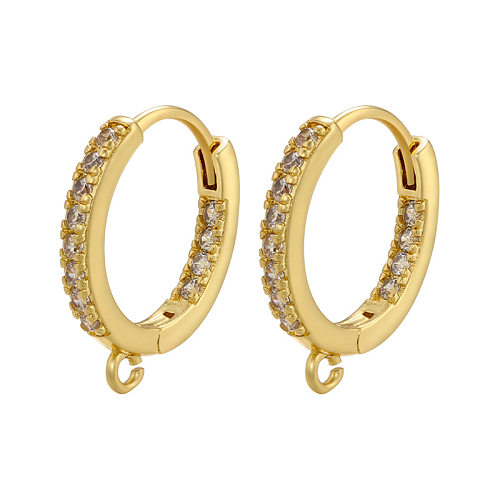 New Geometric Copper Gold-plated Zircon Earrings DIY Jewelry