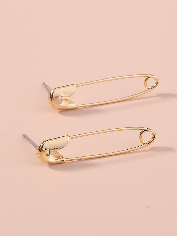 1 Pair Fashion Pin Steel Metal Earrings