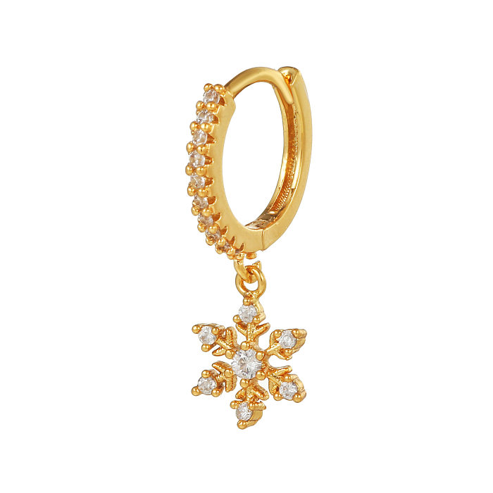 Fashion Animal Star Moon Copper Inlaid Zircon Earrings 1 Piece