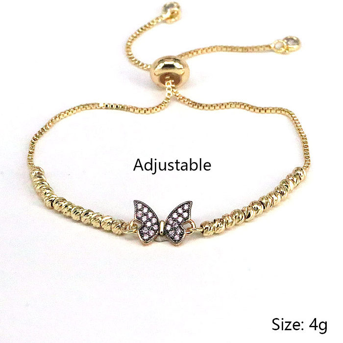 Sweet Butterfly Copper Bracelets Inlay Zircon Copper Bracelets 1 Piece