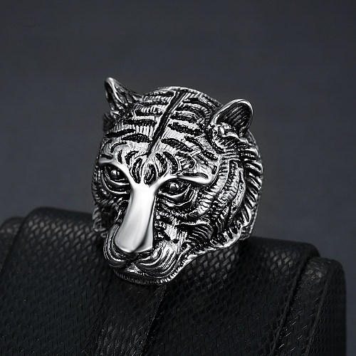 Retro Tiger Stainless Steel Rings