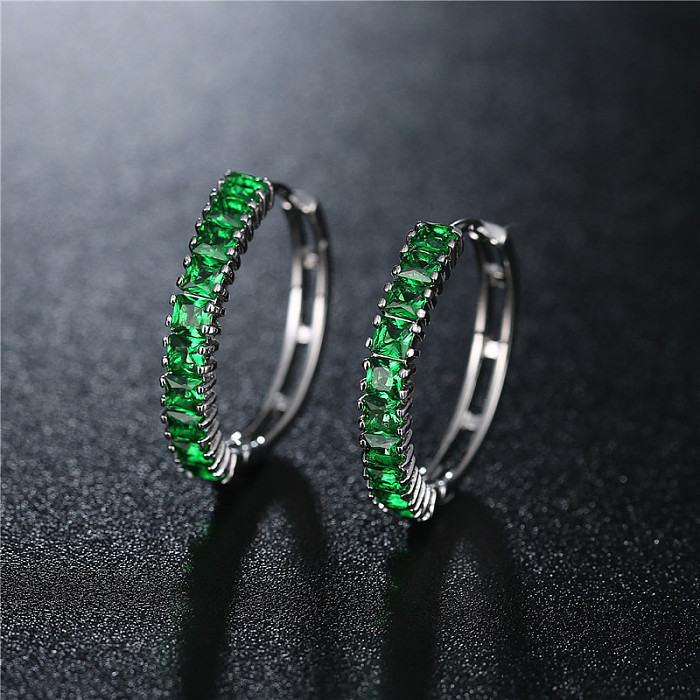 1 Pair Vintage Style Simple Style Square Plating Inlay Copper Zircon Earrings
