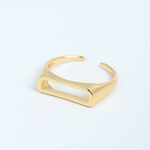 Simple Style Letter Copper Plating Gold Plated Open Ring