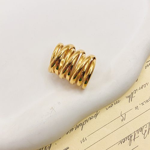 1 Piece Fashion Solid Color Stainless Steel Plating Rings