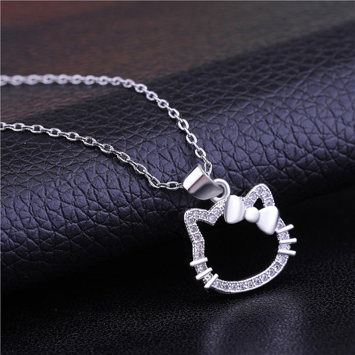 Casual Cute Classic Style Animal Copper Plating Inlay Zircon Gold Plated Silver Plated Pendant Necklace