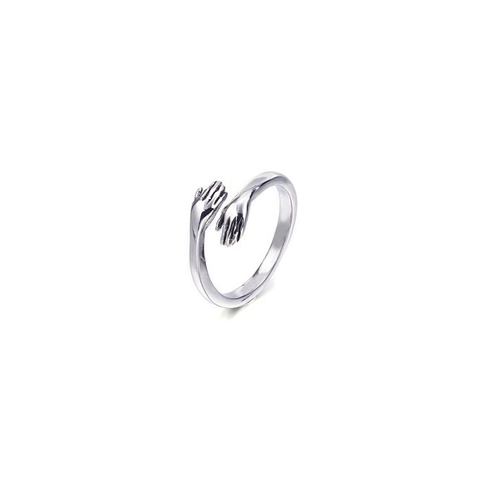 Wholesale Jewelry Two Hands Hug Stainless Steel Ring jewelry
