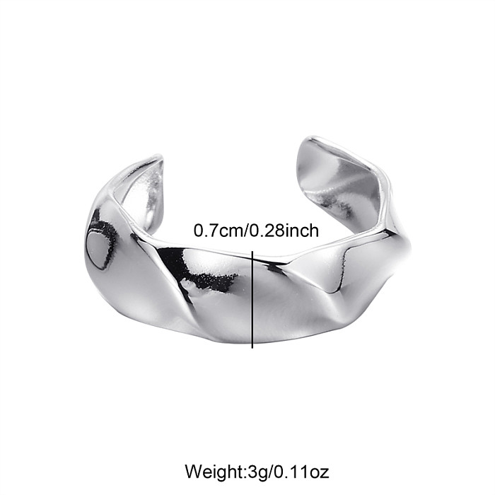 Simple Style Classic Style Irregular Solid Color Stainless Steel Open Rings