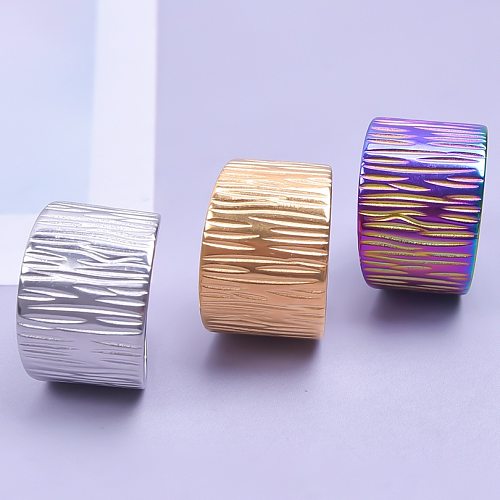 Großhandel Basic Solid Color Wide Band Ring aus Titanstahl mit offenem Ring